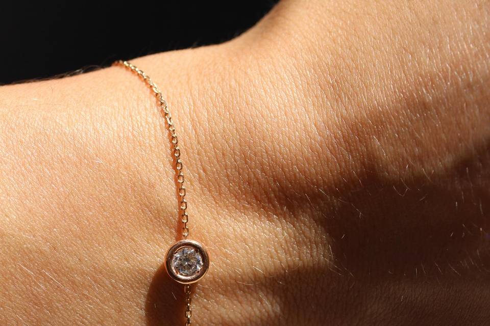Bracelet rose serti clos