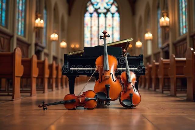 Piano violon église