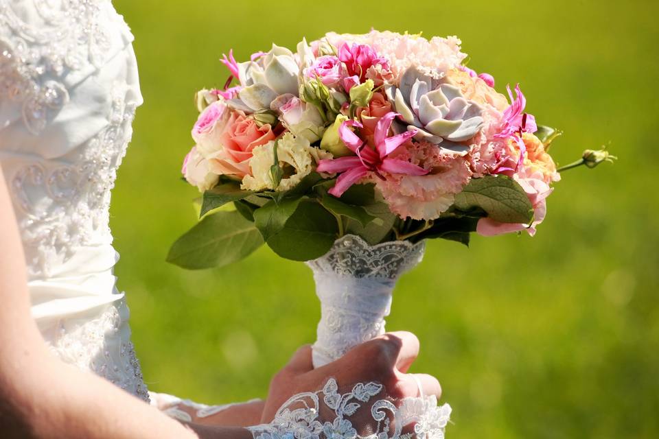 Bouquet de mariée rond