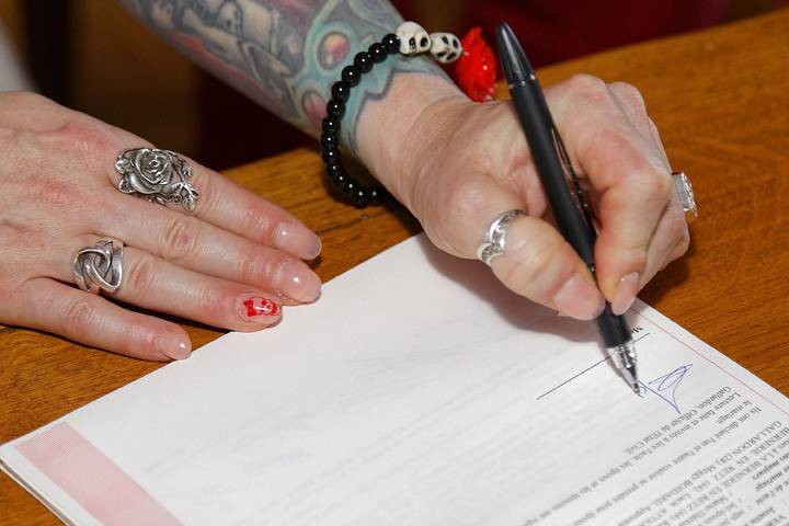 Signatures mariés et témoins
