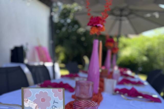 déco orange et rose
