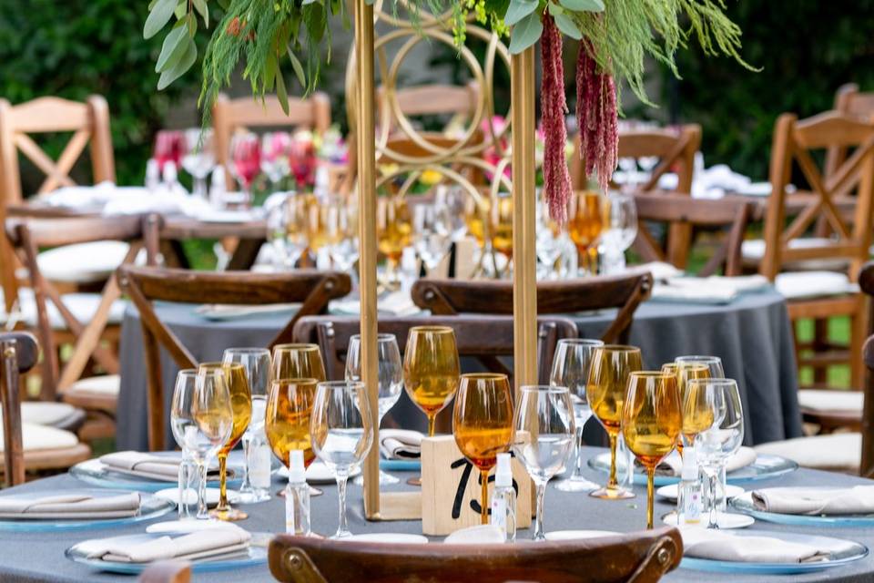 Chandelier table mariage