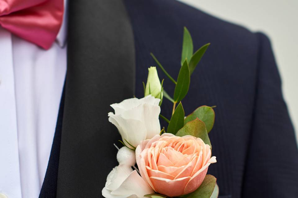 Boutonnière fleurs mariage