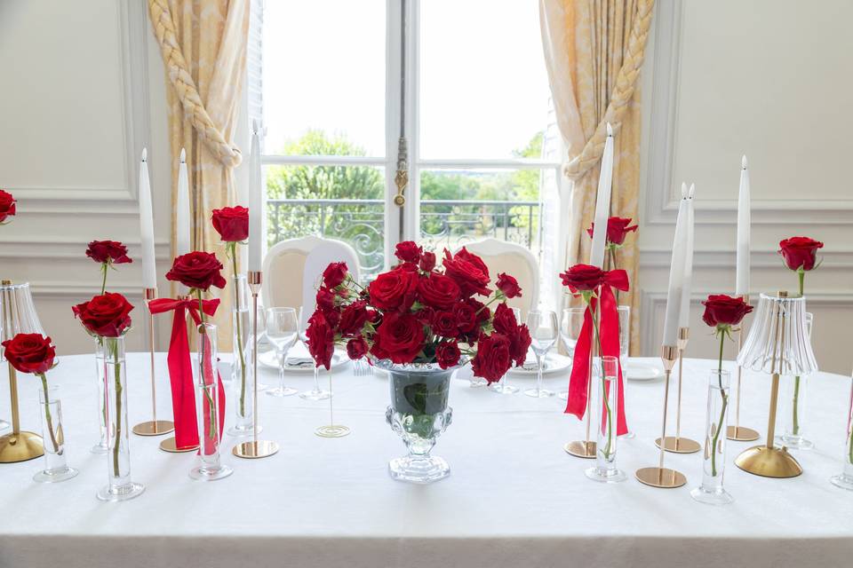 bougies table blanche