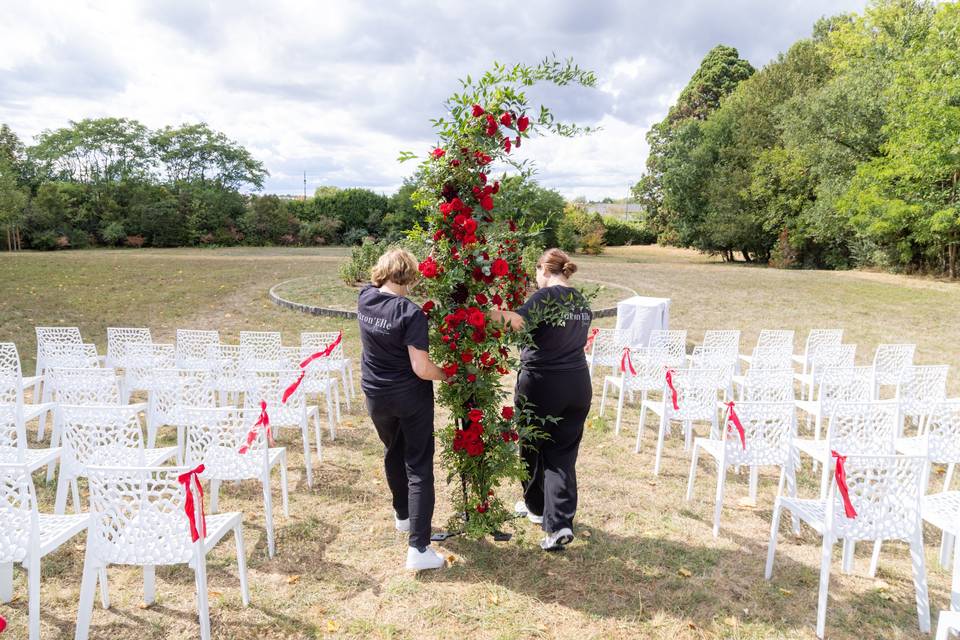 installation de la cérémonie