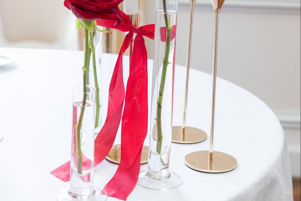 vase rose solitaire