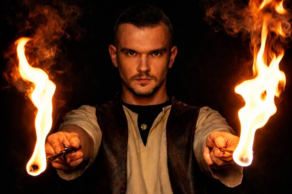 Un cracheur de feu La Tribe