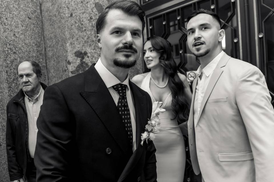 Avec un proche, noir et blanc