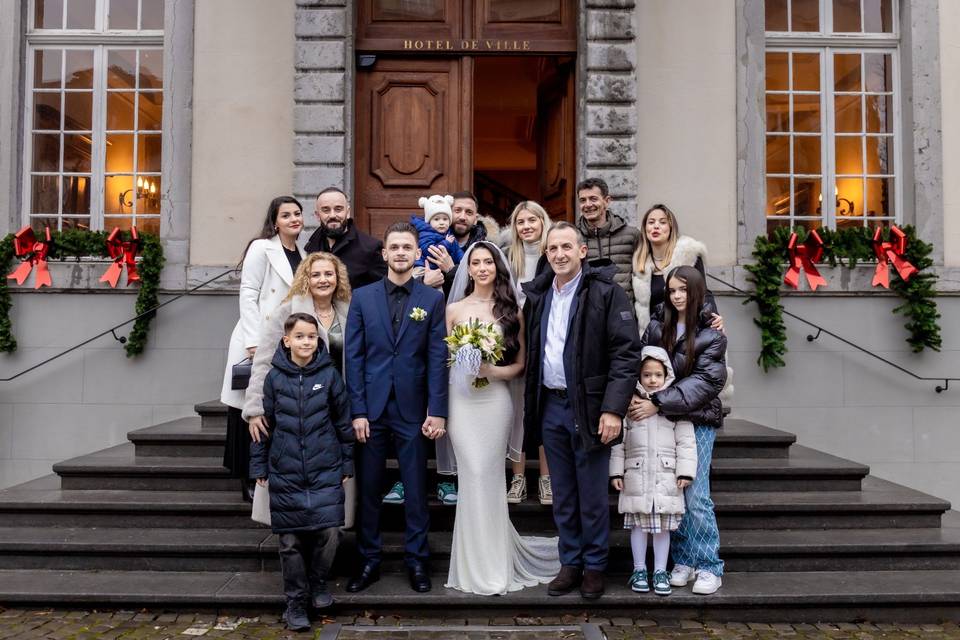 Les mariés et leur famille