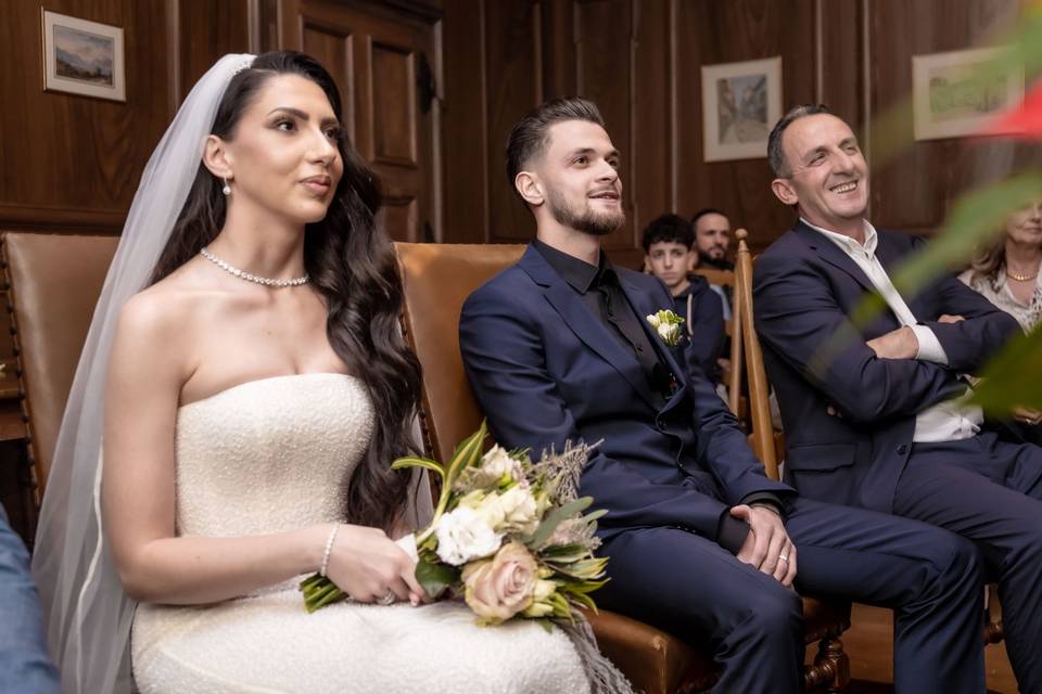 La mariée de profil, à Vevey