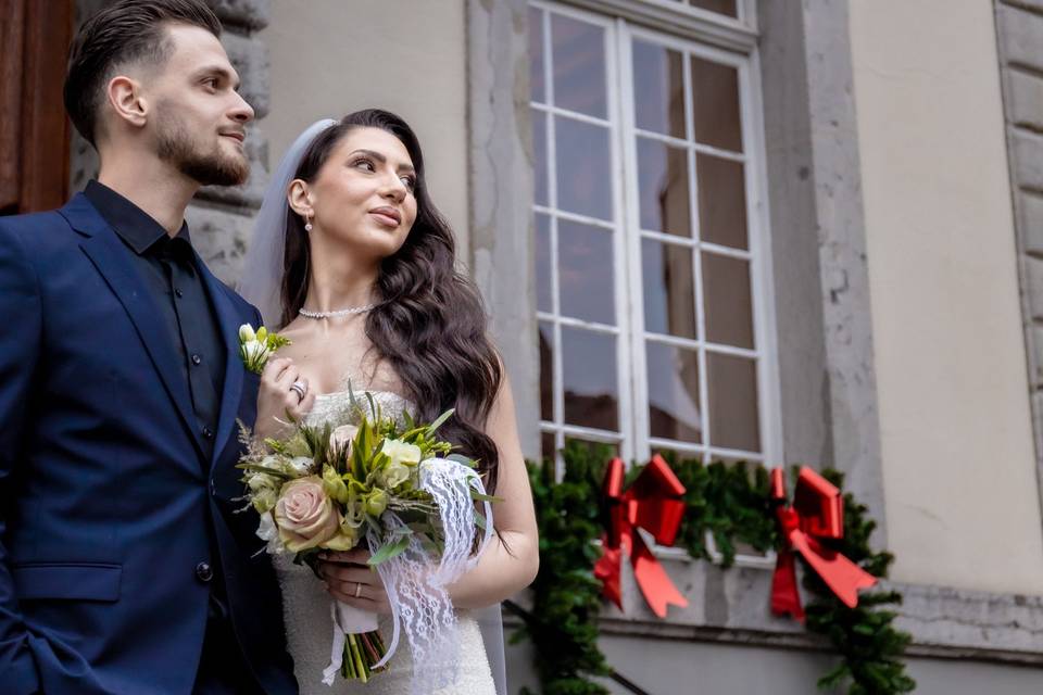 Bouquet au premier plan