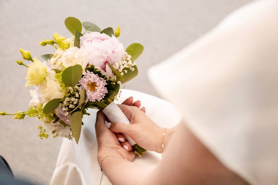Détail du bouquet de la mariée