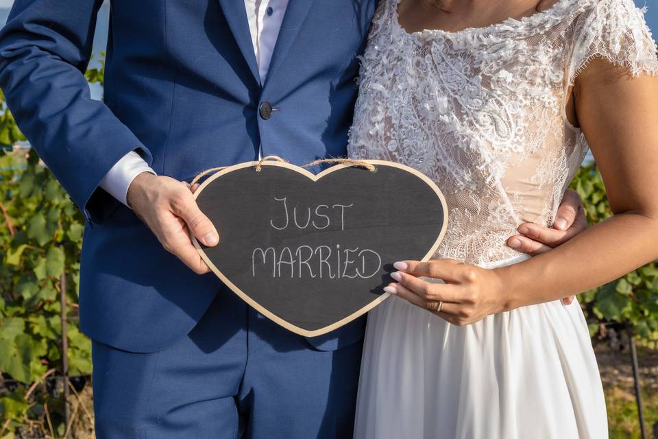 Ardoise « Just married »