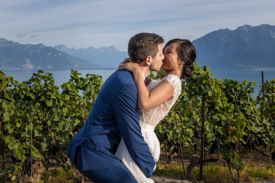 Baiser renversé face au Léman
