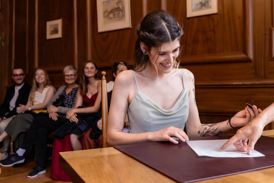 La signature du registre