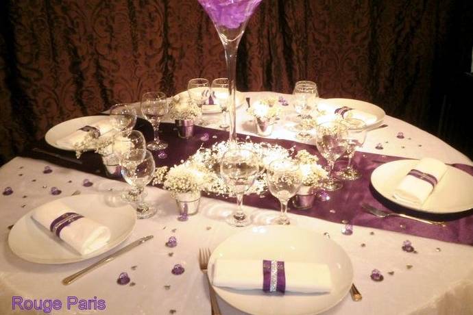 Table purple weeding.