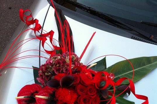 Decoration de voiture rouge