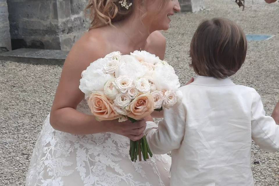 Bouquet de mariée rose/pivoine