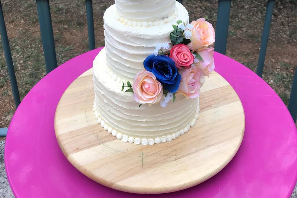 Nude cake tons bleu