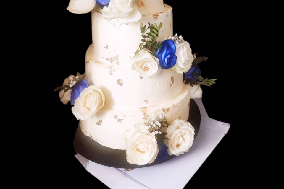 Déco de gâteau Just Married Or pour mariage - Dragées Anahita
