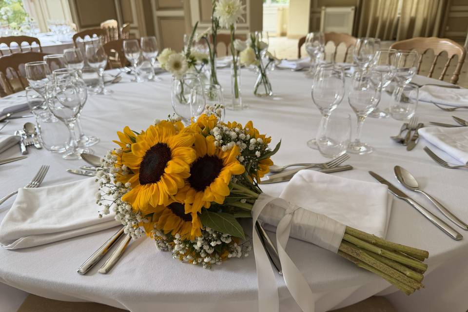 Bouquet de mariée tournesols