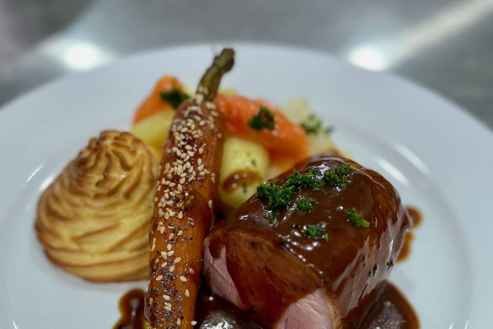 Quasi de veau, pomme duchesse