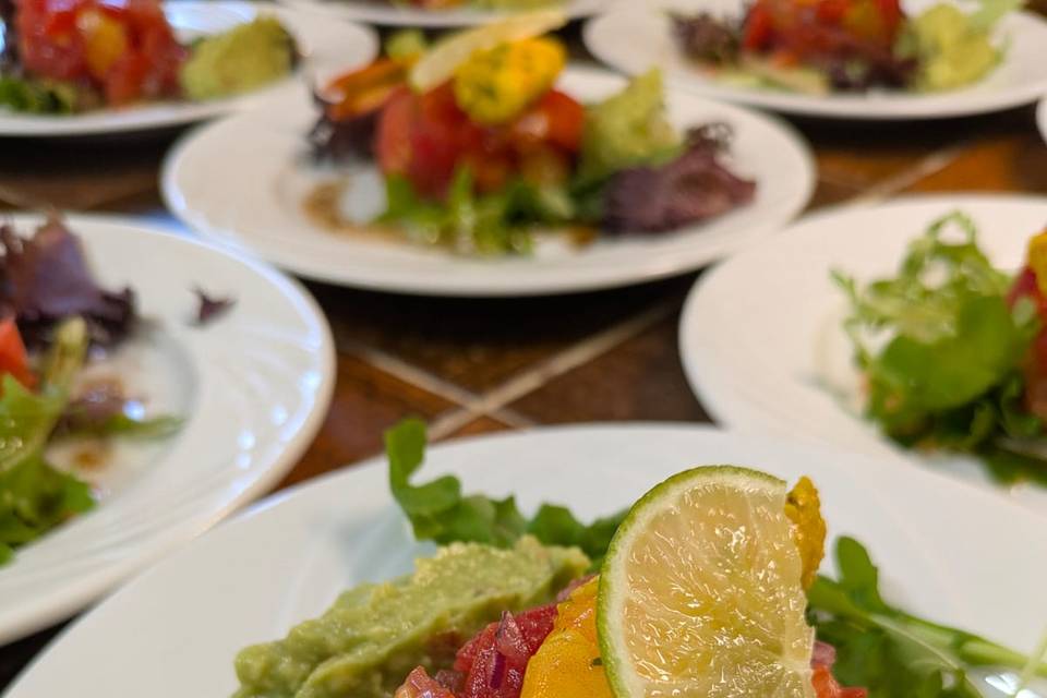 Tartare de tomates, guacamole