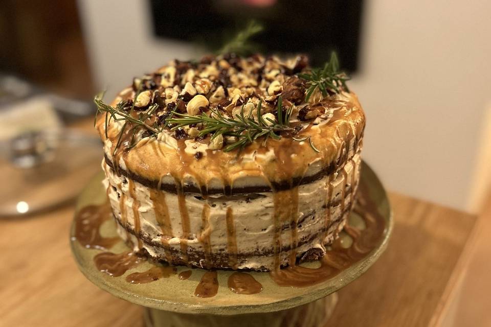 Layer cake chocolat caramel