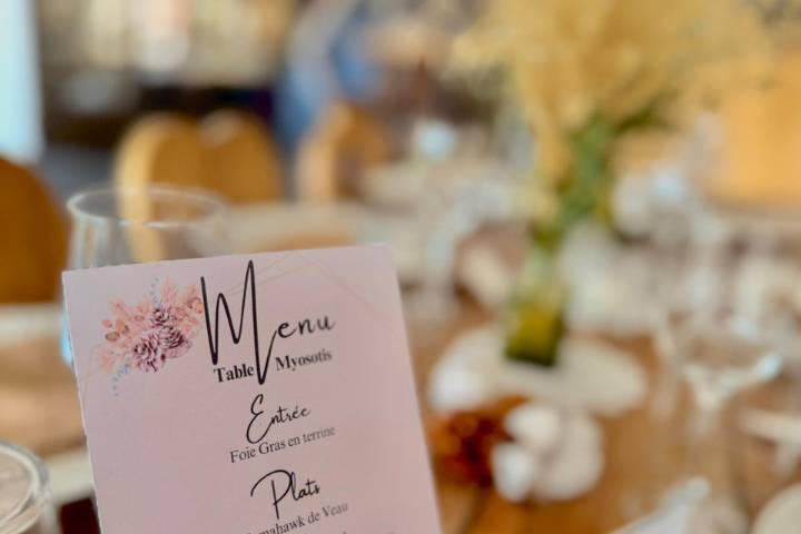 Menu sur table