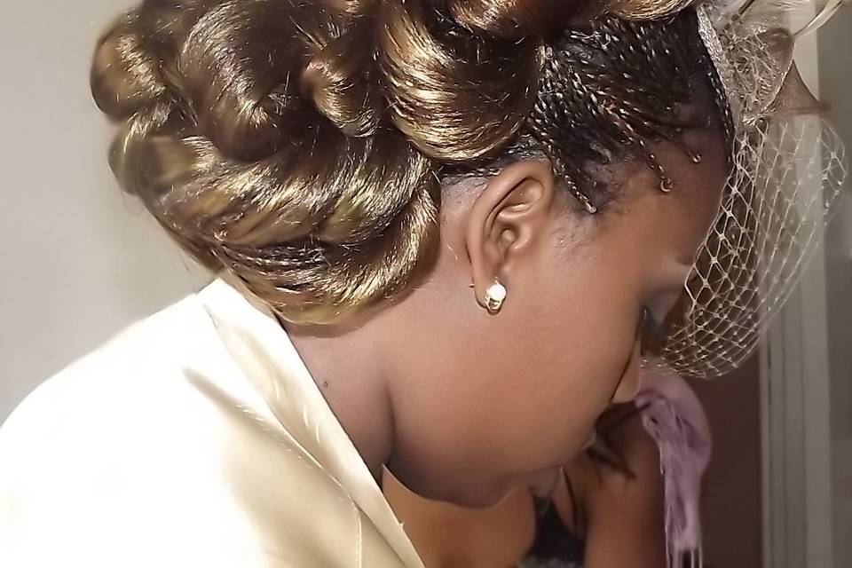 Chignon sur tresses