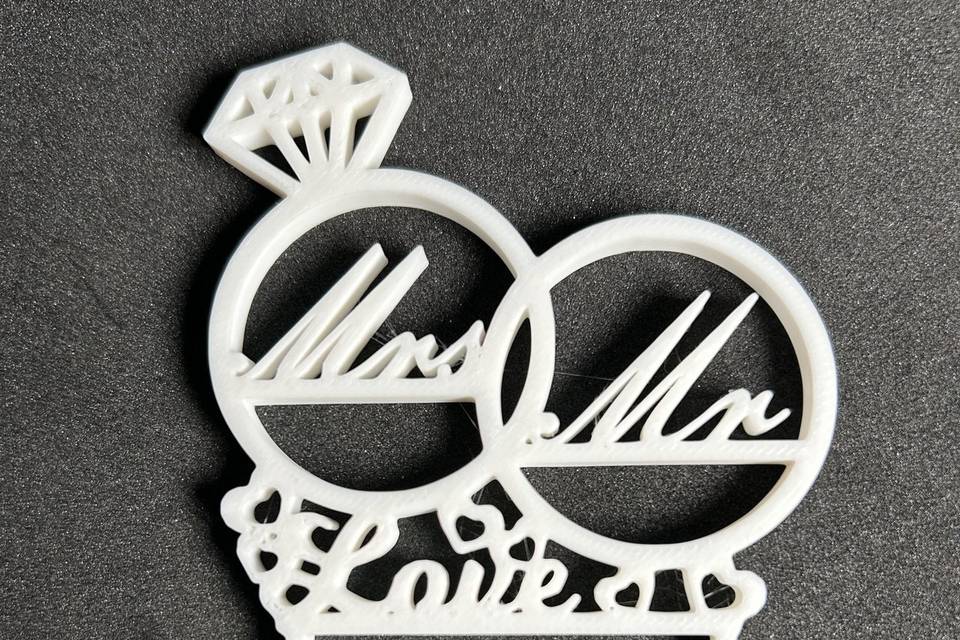 Cake topper 3D Mariés JLN3D en