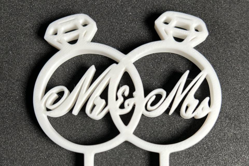 Cake topper 3D Mariés JLN3D en