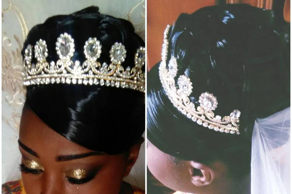 Chignon royal / maquillage