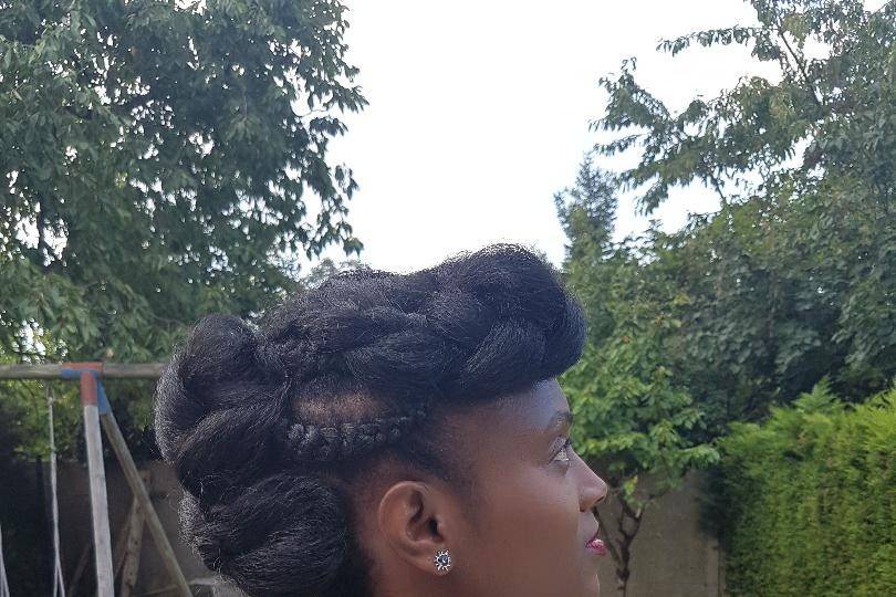 Chignon style nappy tressé