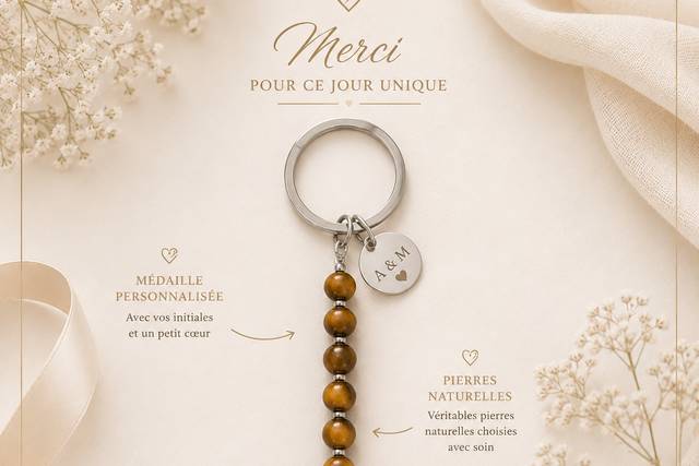Porte clé invités en pierres