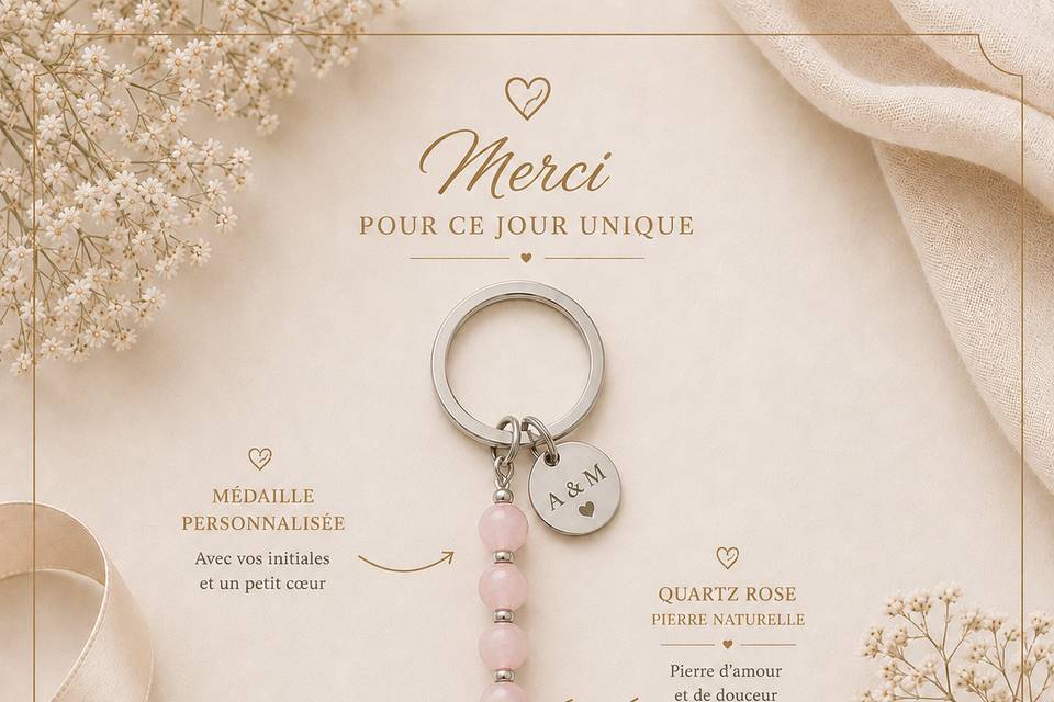 Porte clé invités en pierres