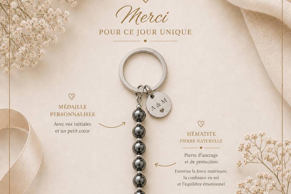 Porte clé invités en pierres