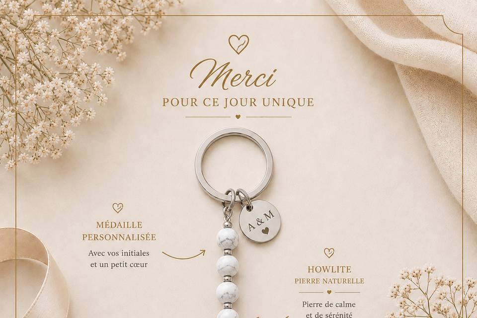 Porte clé invités en pierres