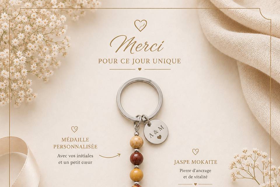 Porte clé invités en pierres