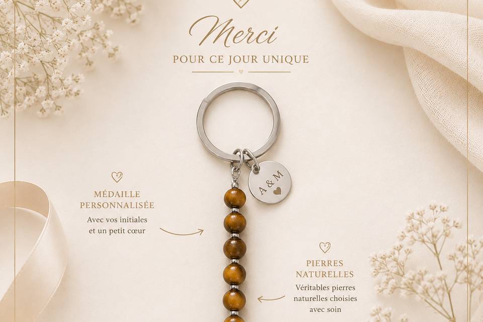 Porte clé invités en pierres