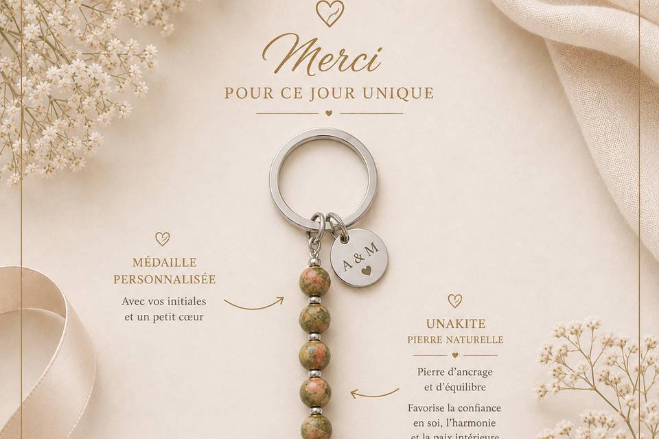 Porte clé invités en pierres