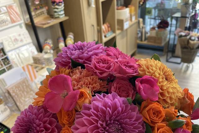 Mariage Orange et Fushia