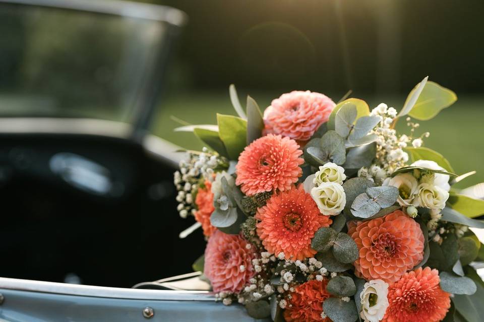 Bouquet de mariée colorée