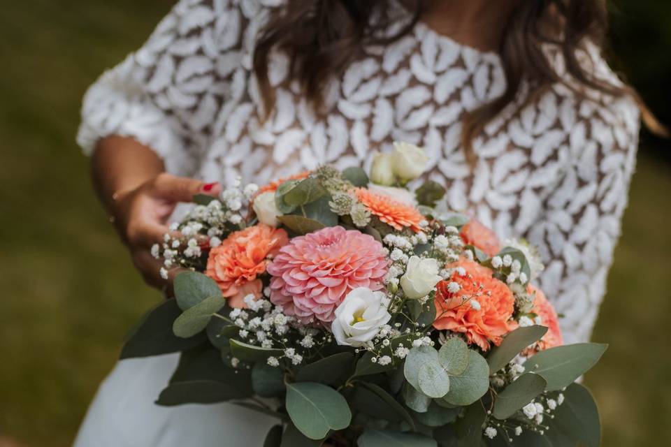 Bouquet de mariée coloré
