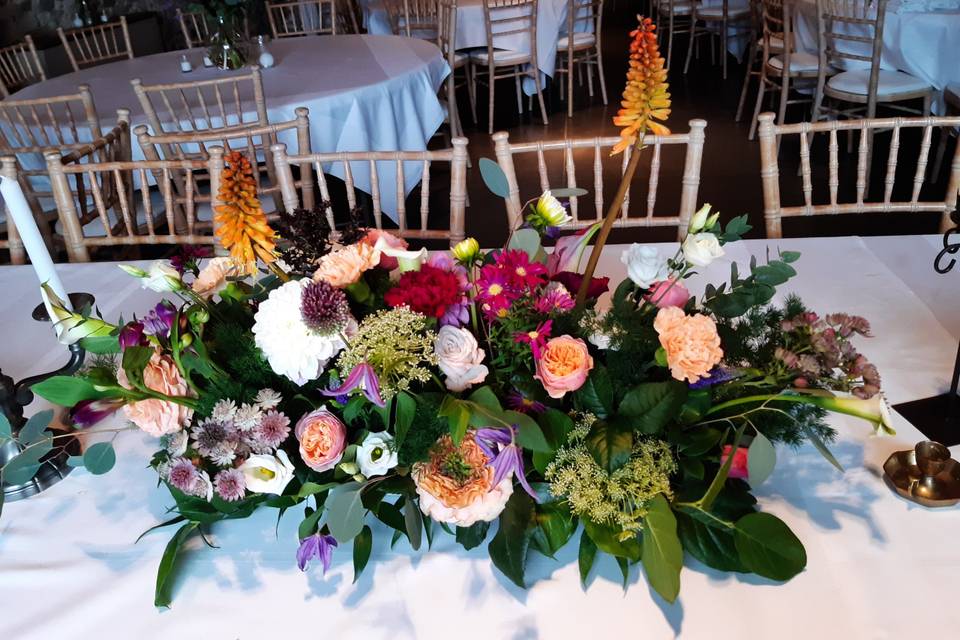 Mariage fleurs table