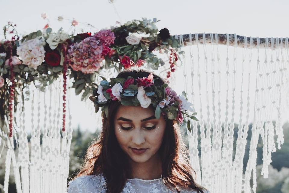 Fleurs mariage bohème