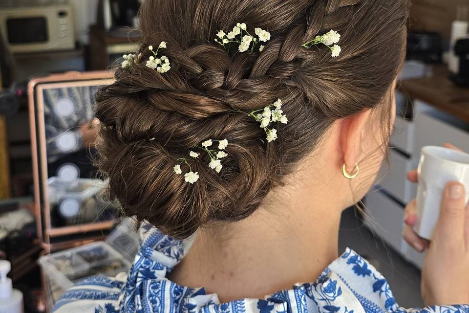 Chignon avec tresses
