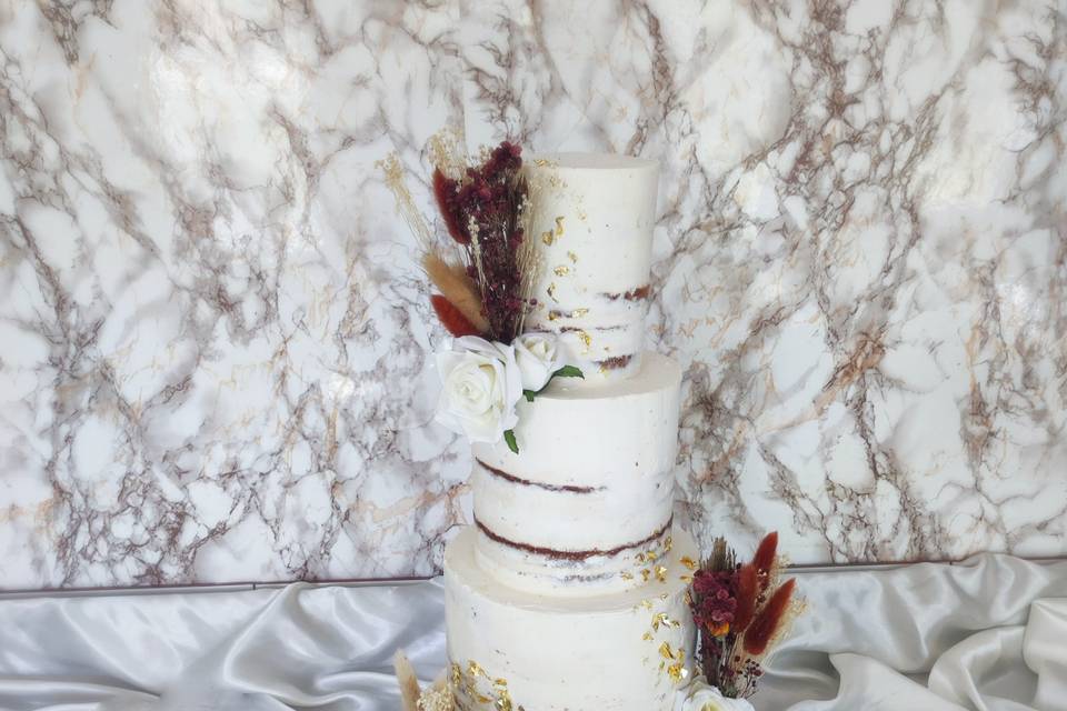 Wedding cake fleurs séchées