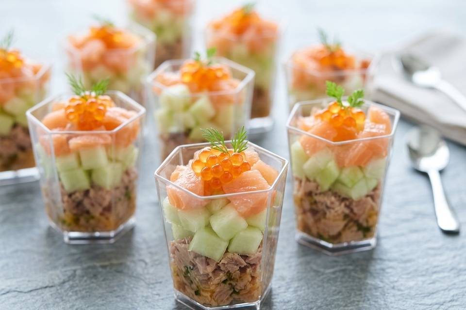 Verrine de saumon cuit / fumé.