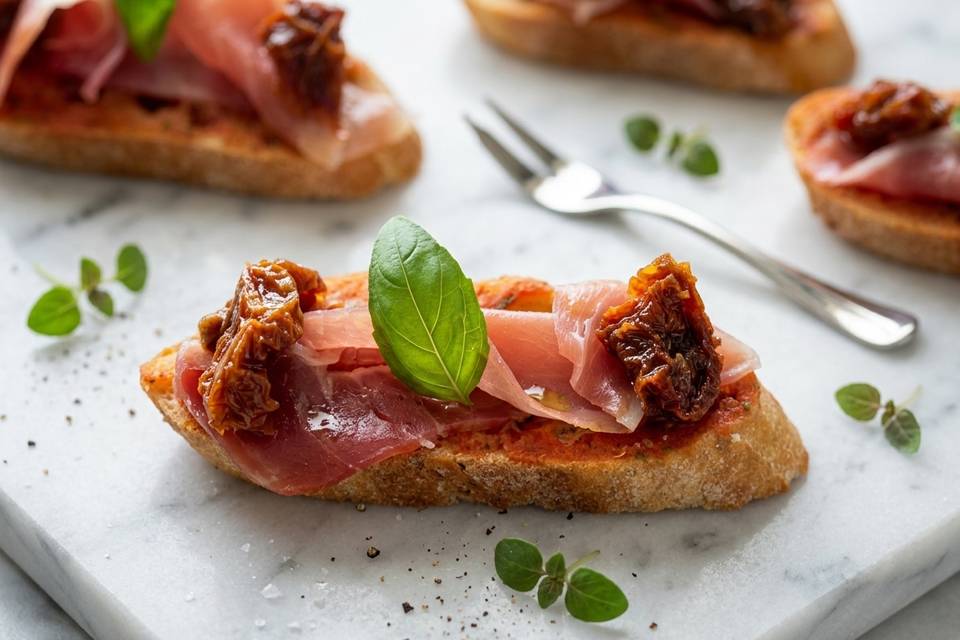 Toast serrano / tomate séchée.